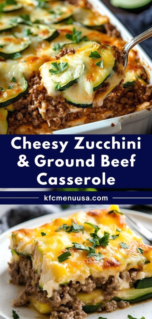 Cheesy Zucchini and Ground Beef Casserole Recipe