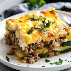 Cheesy Zucchini and Ground Beef Casserole Recipe