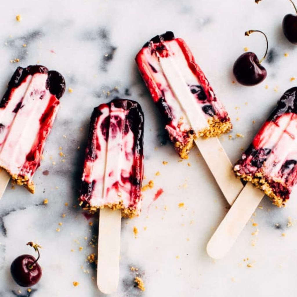 Cherry Cheesecake Popsicles