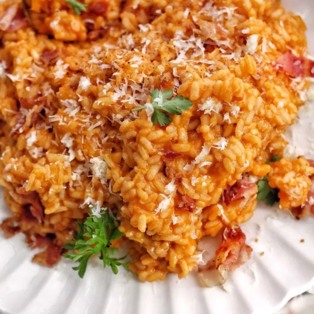 Cherry Tomato and Bacon Risotto