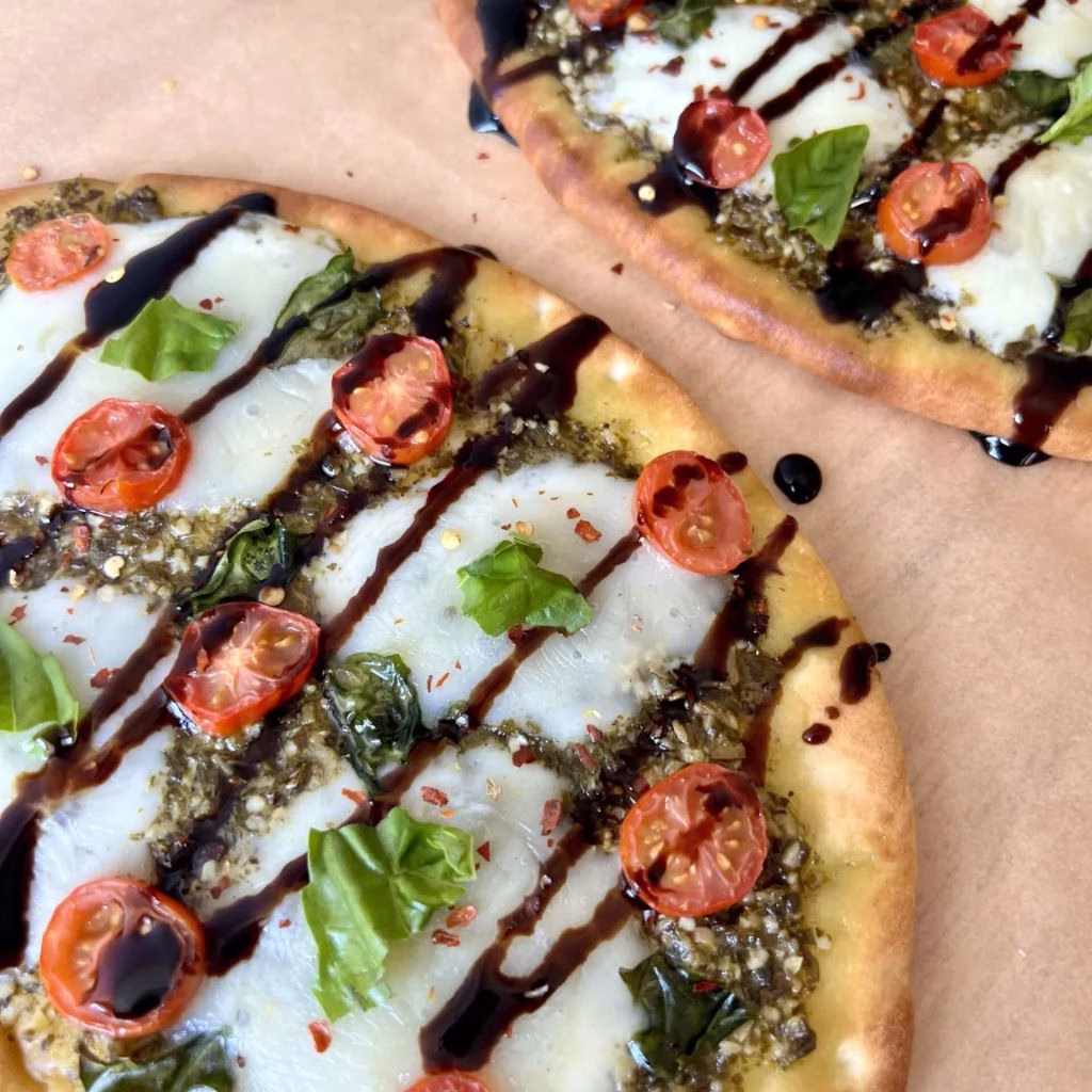 Cherry Tomato and Basil Pesto Flatbread