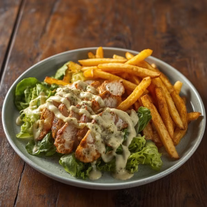 Chicken Caesar Salad with Fries
