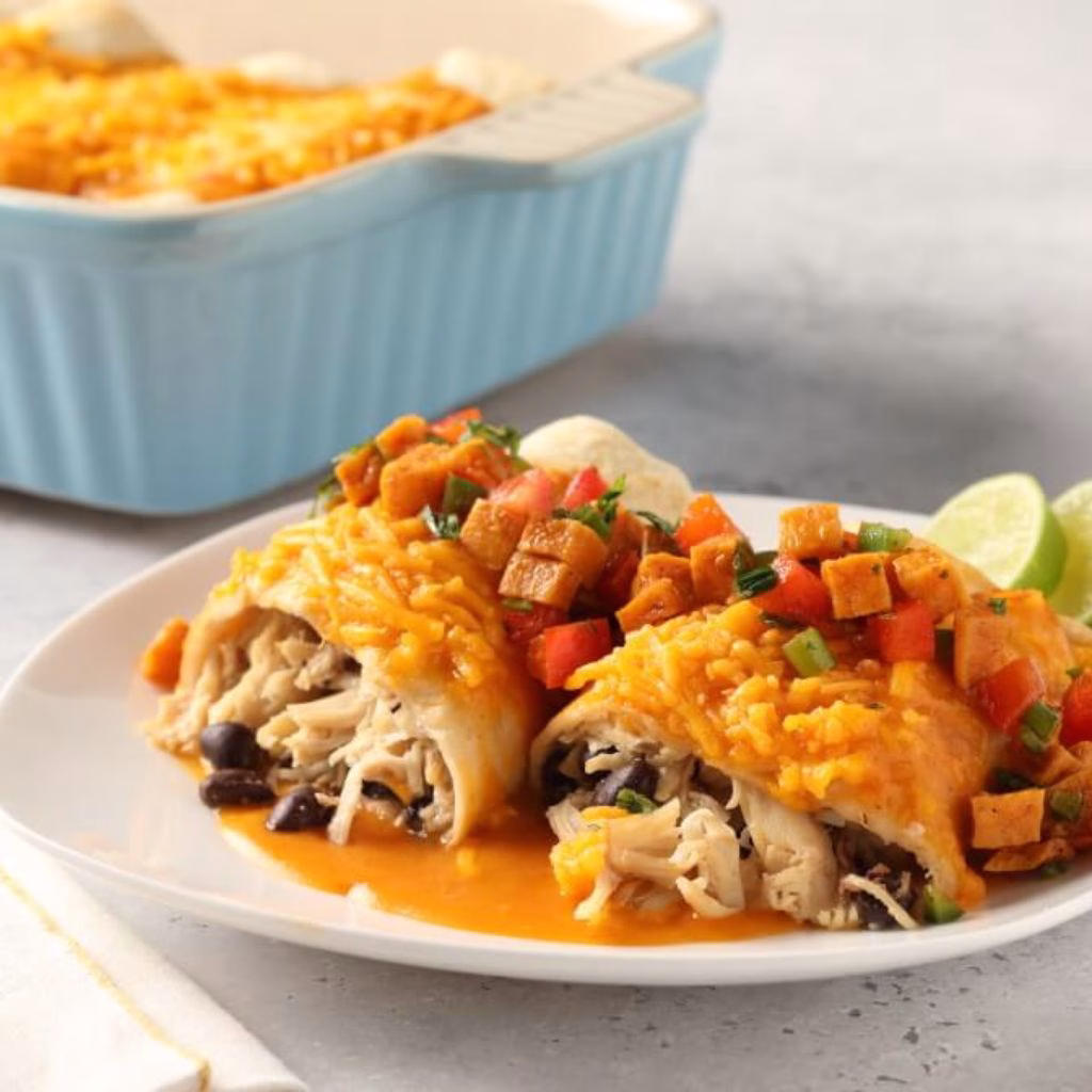 Chicken and Sweet Potato Burrito Casserole