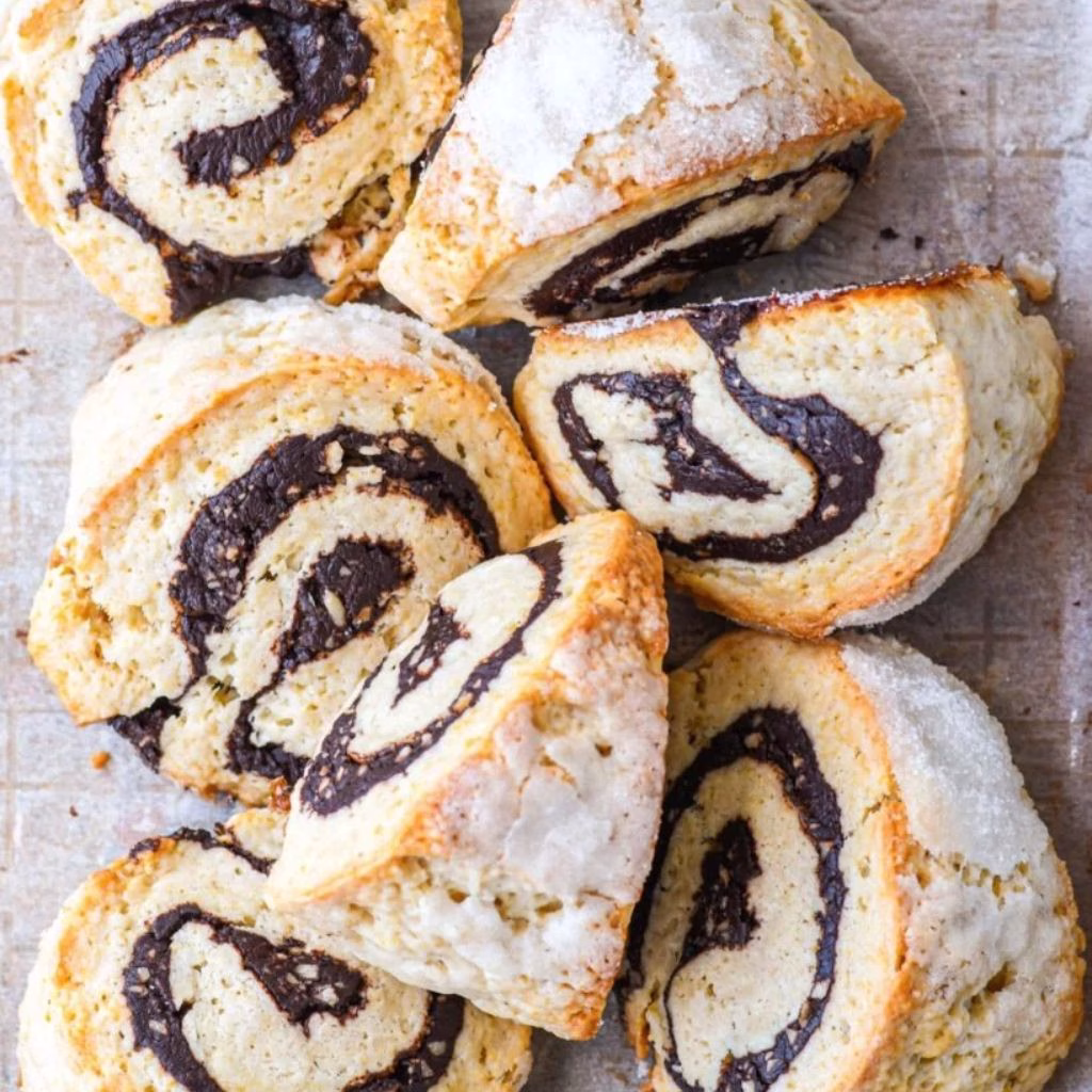 Chocolate Hazelnut Swirl Scones