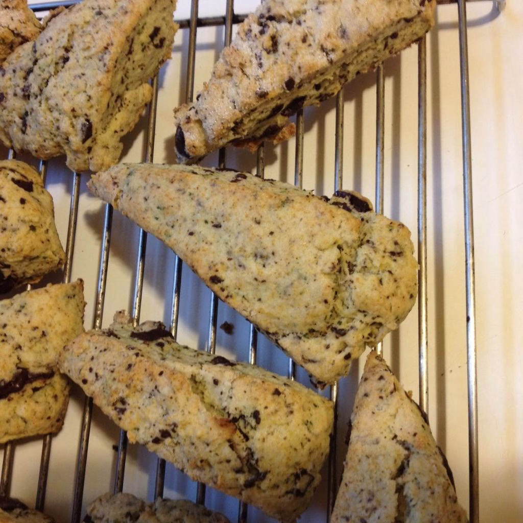 Chocolate Mint Chip Scones