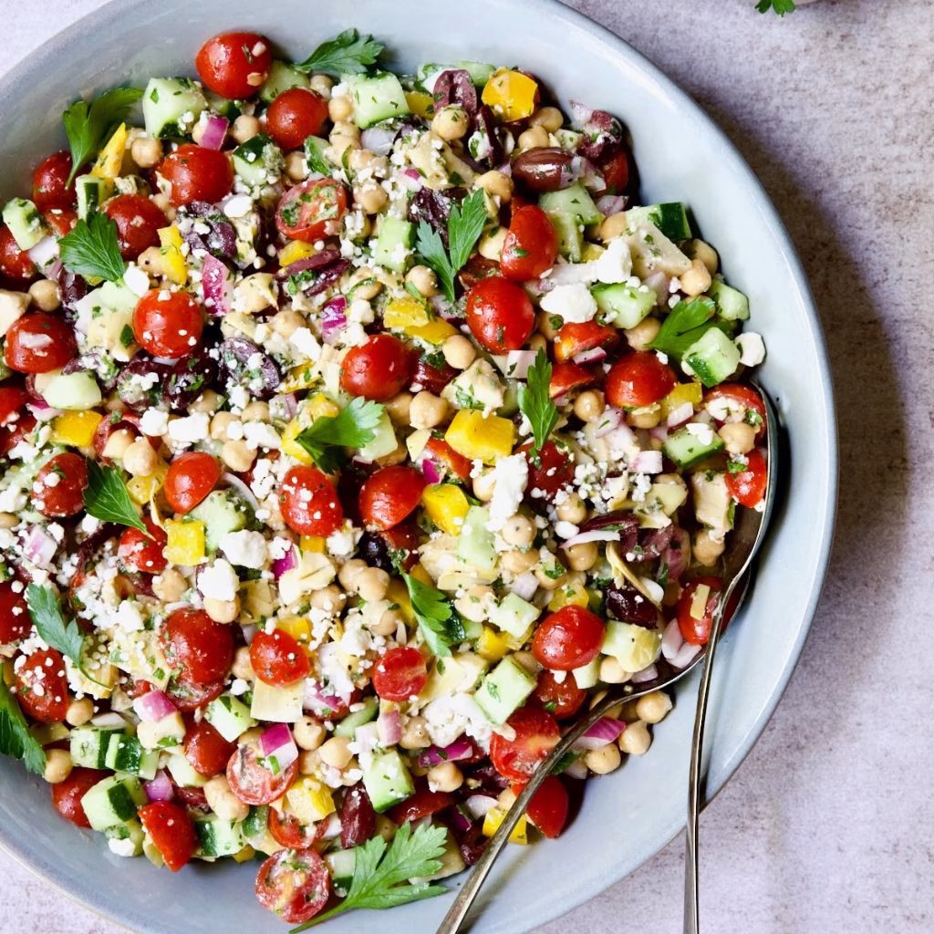 Chopped Mediterranean Inspired Chickpea Salad