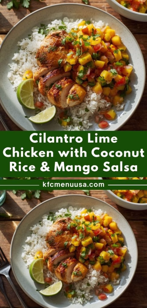 Cilantro Lime Chicken with Coconut Rice & Mango Salsa