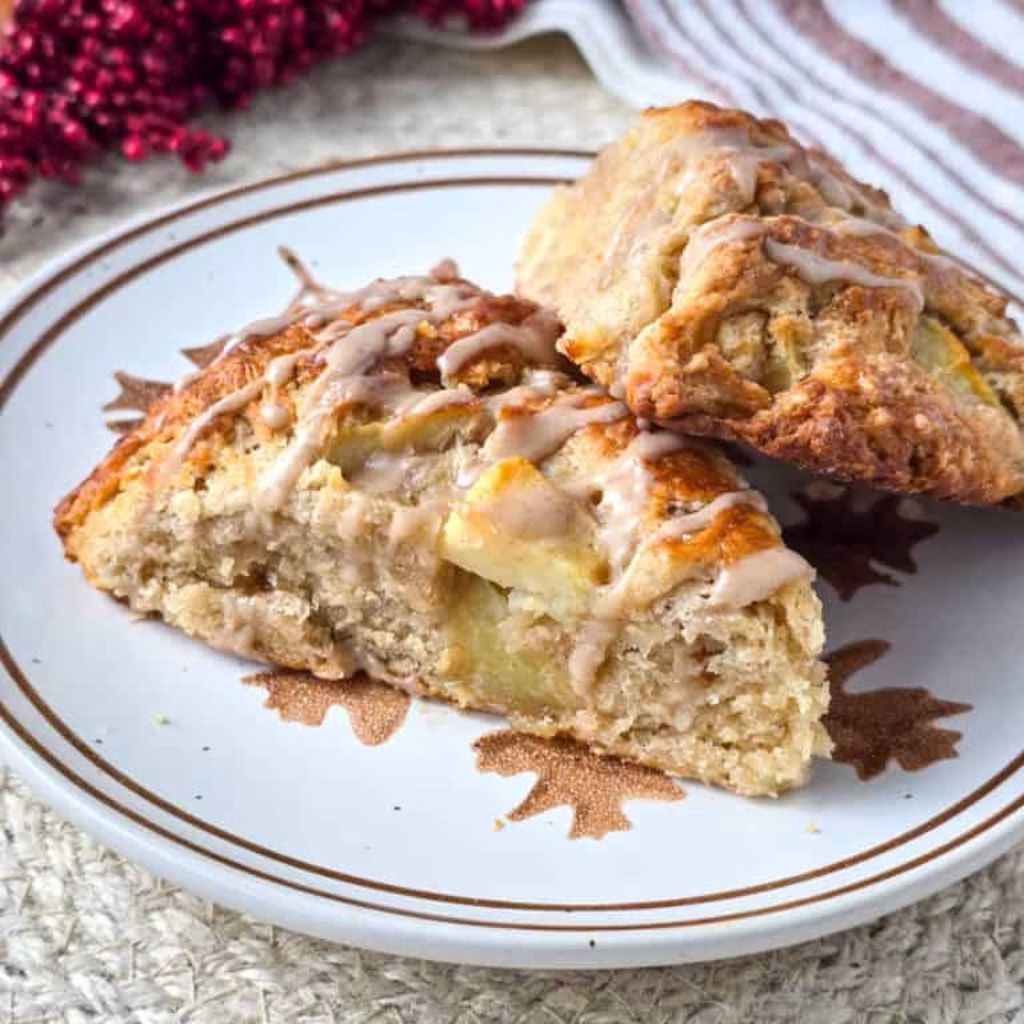 Cinnamon Apple Scones with Maple Drizzle