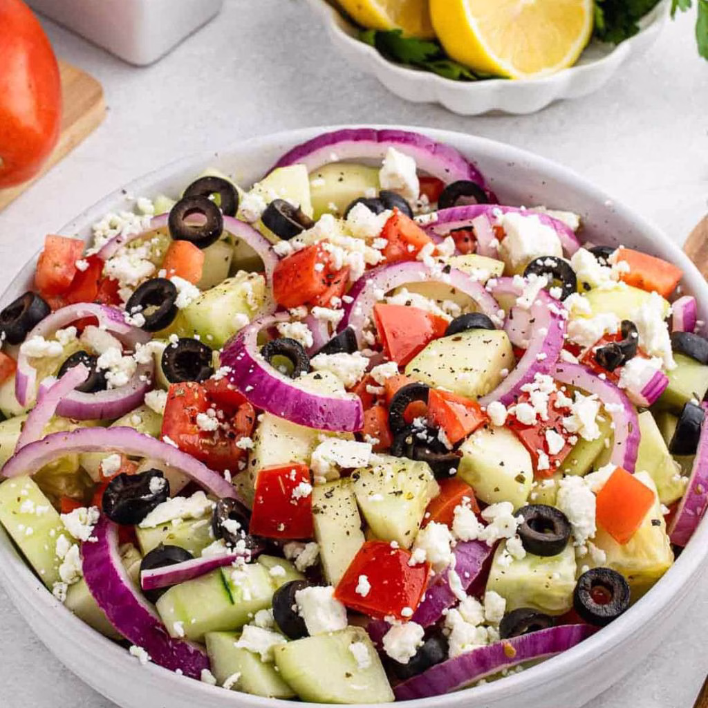 Classic Greek Cucumber Feta Salad