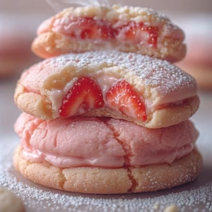 Cream Dipped Strawberry Cookies Recipe