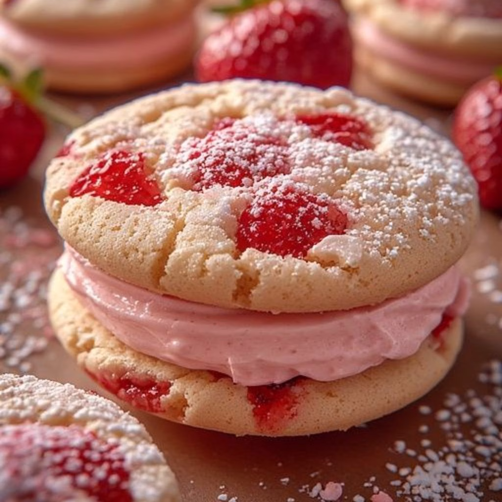 Cream Dipped Strawberry Cookies Recipe