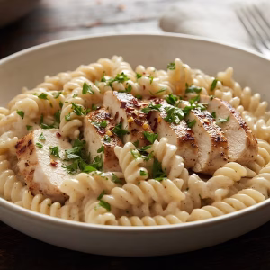 Creamy Garlic Chicken Pasta with Rotini Recipe