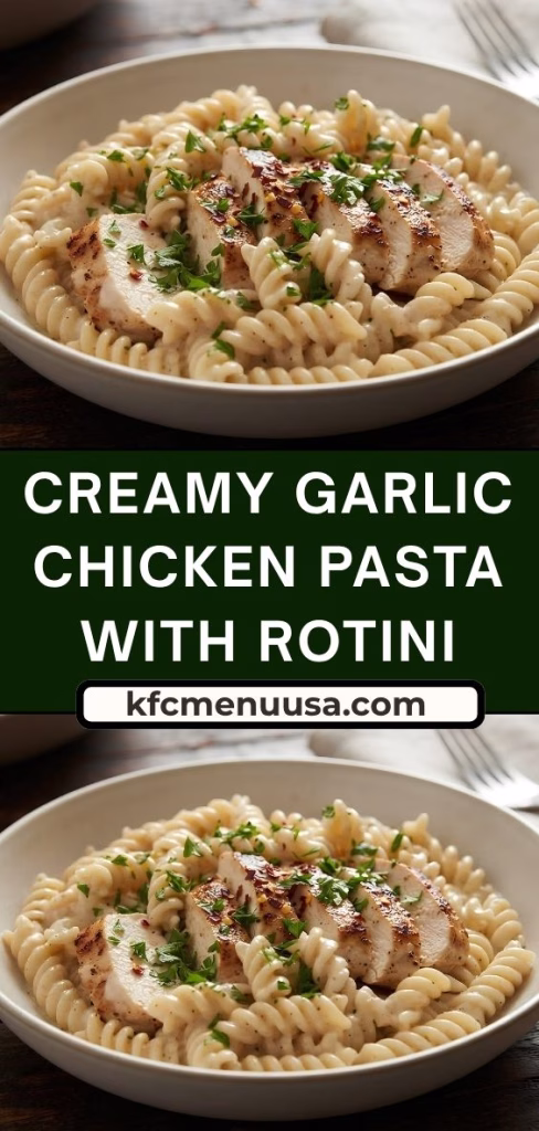 Creamy Garlic Chicken Pasta with Rotini Recipe