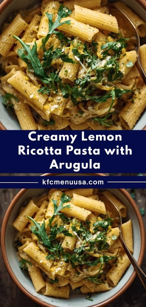 Creamy Lemon Ricotta Pasta with Arugula