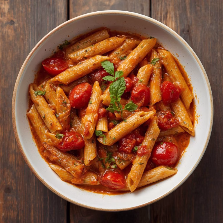 Creamy Ricotta Tomato Garlic Pasta Recipe