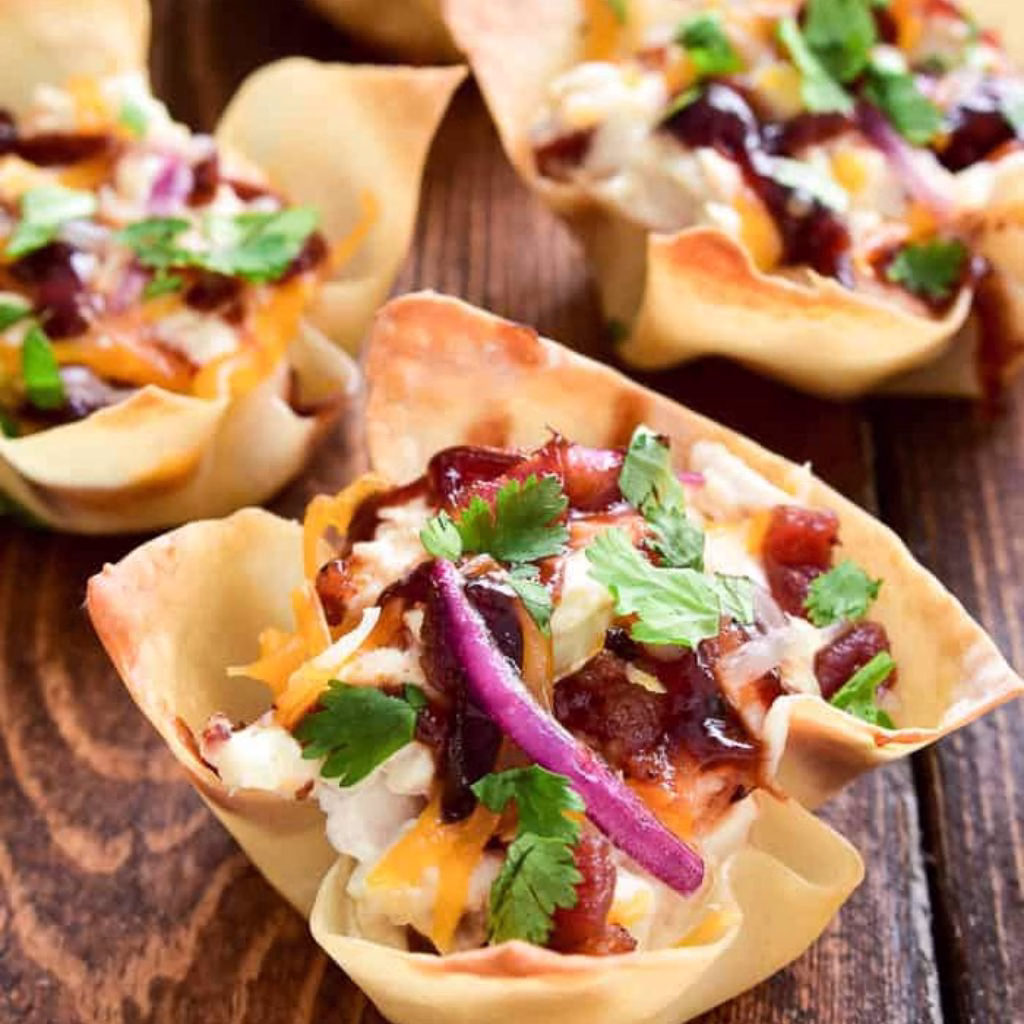 Crispy BBQ Chicken Wonton Cups