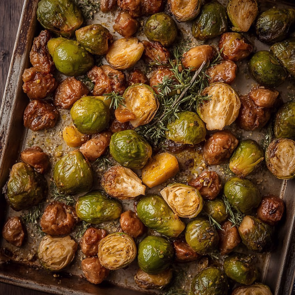 Crispy Brussels Sprouts & Sausage Sheet Pan Recipe