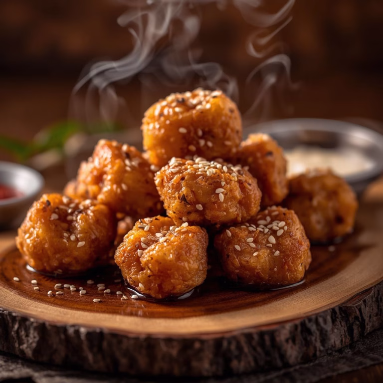 Crispy Honey Garlic Chicken Bites with Sweet Glaze