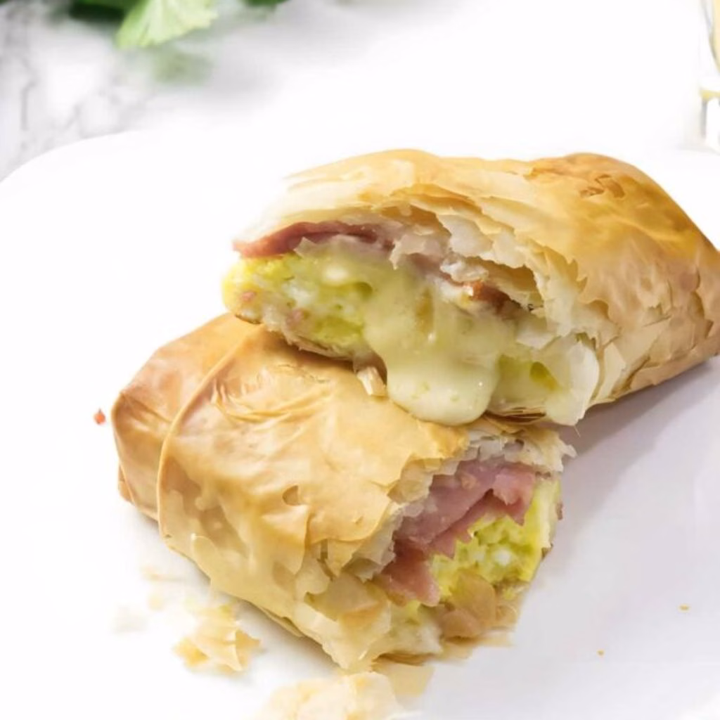 Crispy Phyllo Breakfast Burrito Wraps