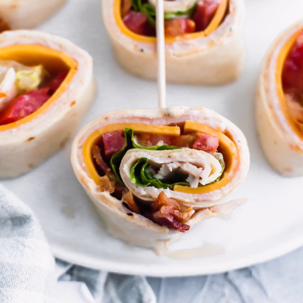 Crispy Turkey Club Pinwheels