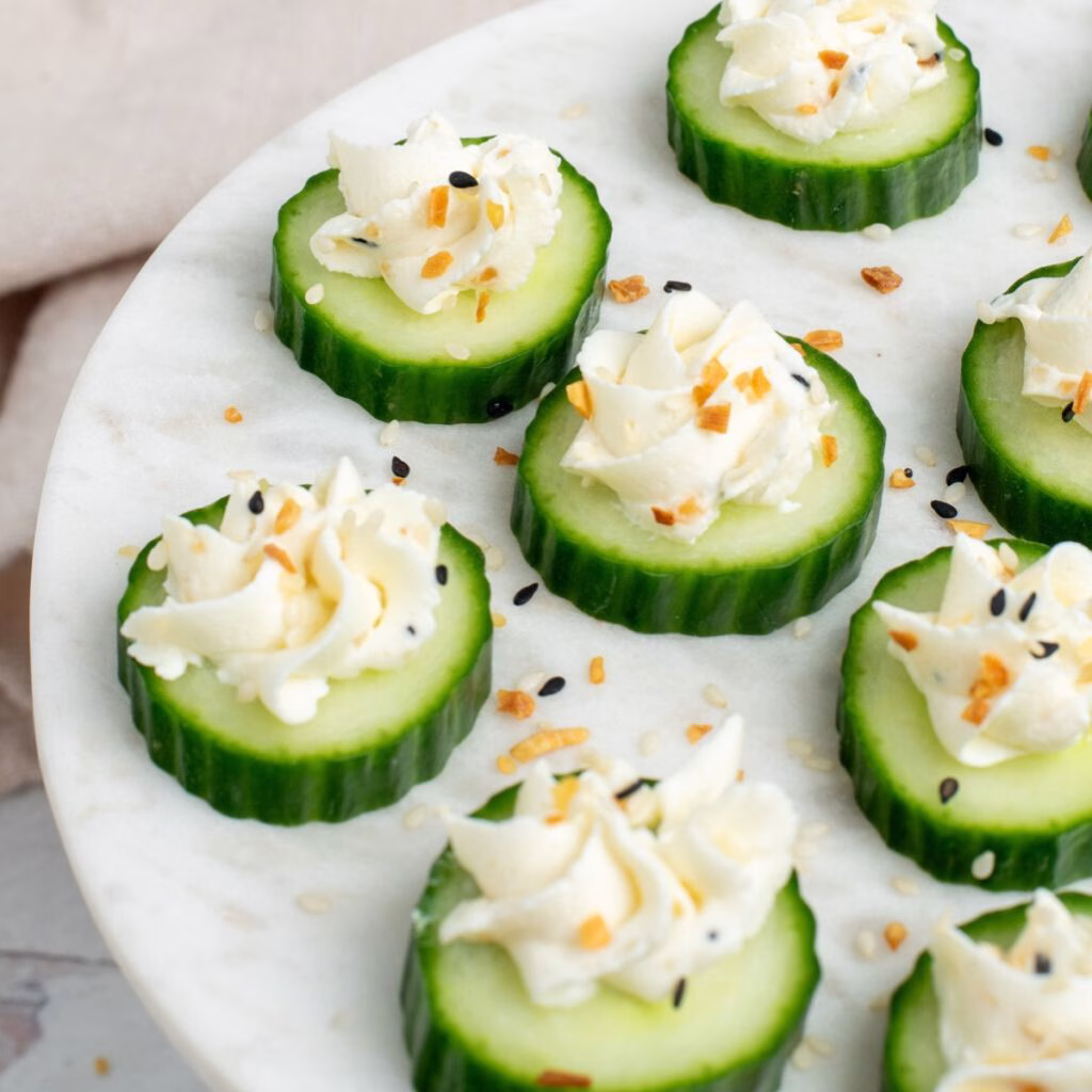 Cucumber Slices with Cream Cheese
