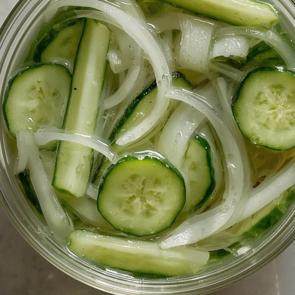 Cucumbers and Onions in Vinegar