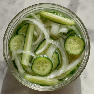 Cucumbers and Onions in Vinegar