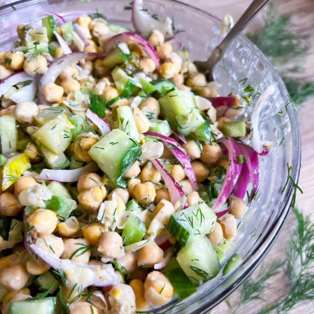 Dill Pickle Cucumber Chickpea Salad