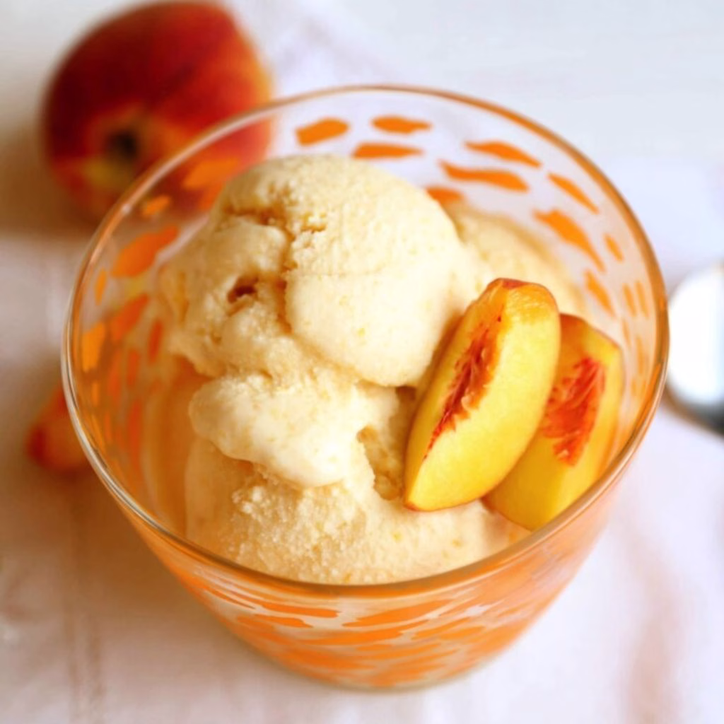 Five Minute Peach Ice Cream