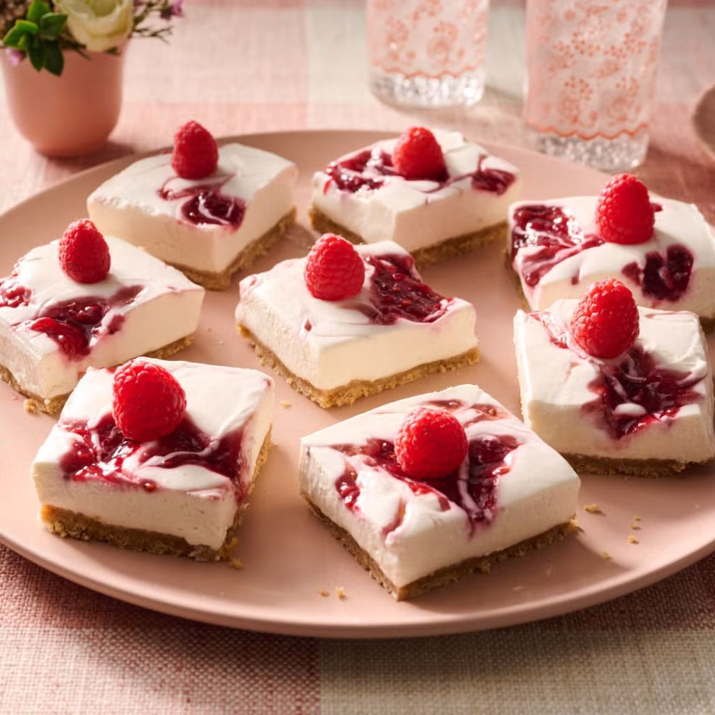 Frozen Raspberry Cheesecake Bars
