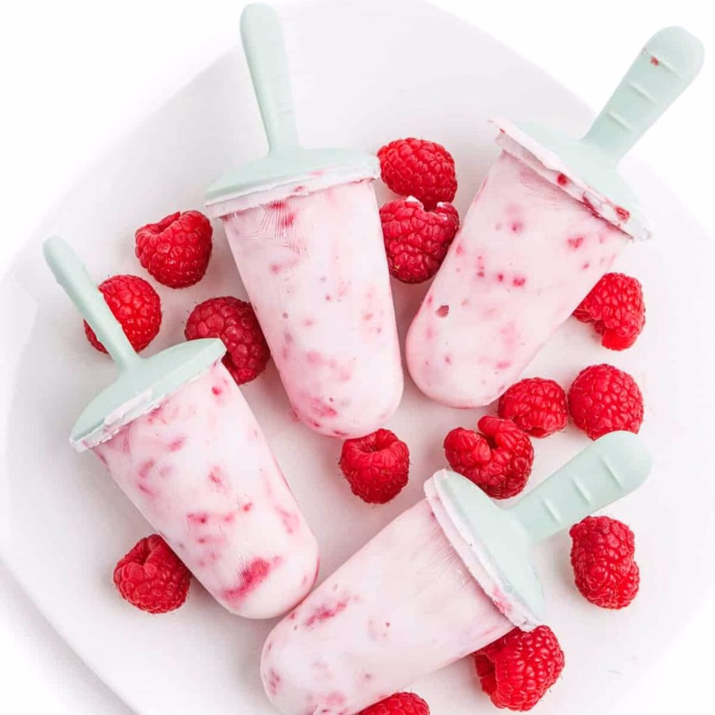 Frozen Raspberry Yogurt Pops