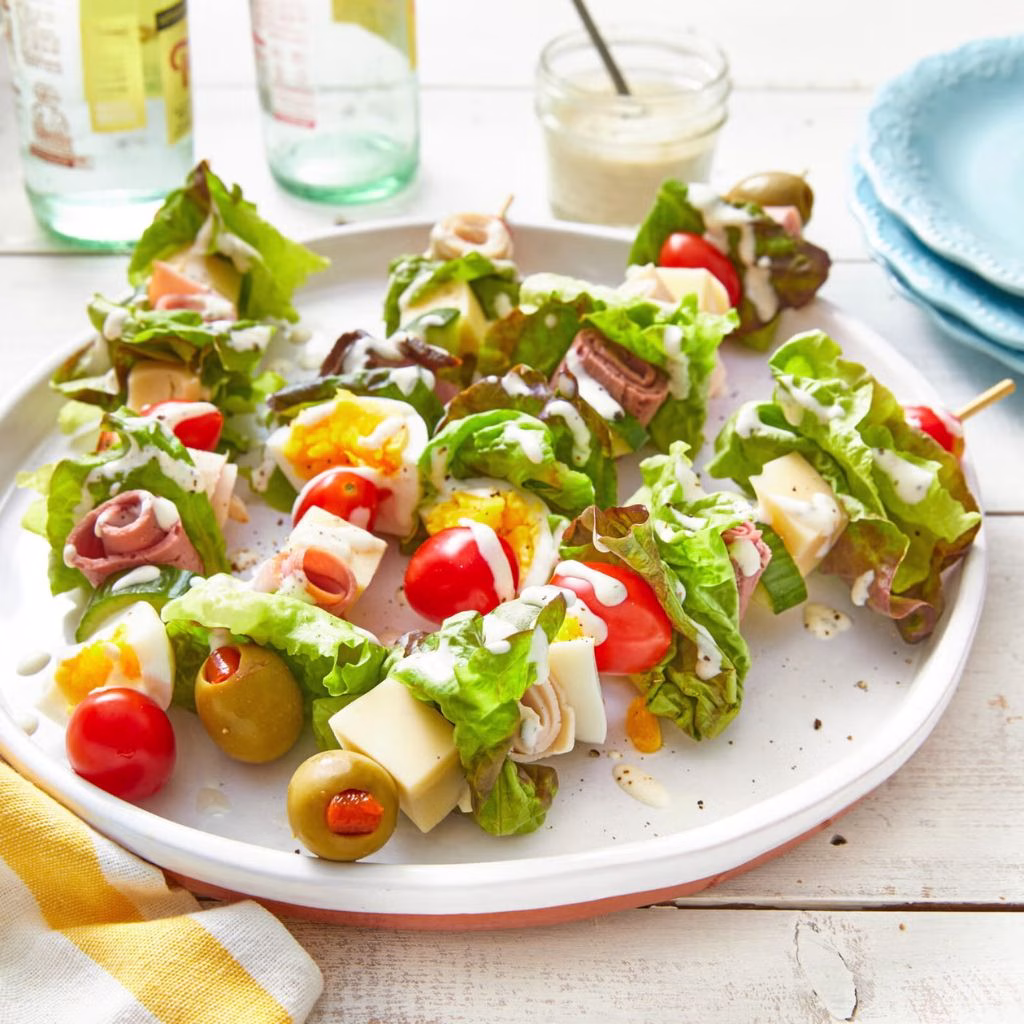 Fun Chef Salad Skewers for Picnic Snacking