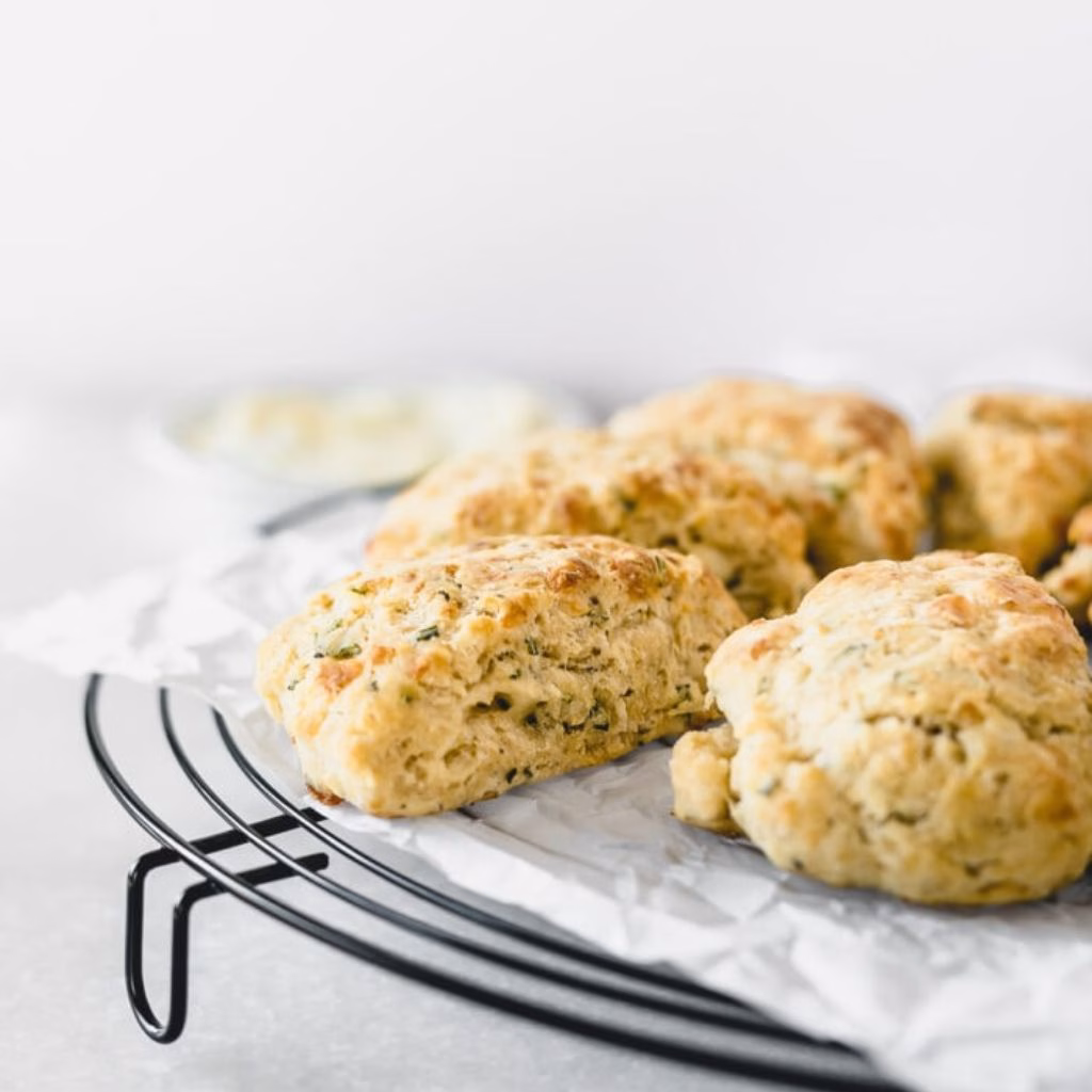 Garlic Herb Butter and Parmesan Scones