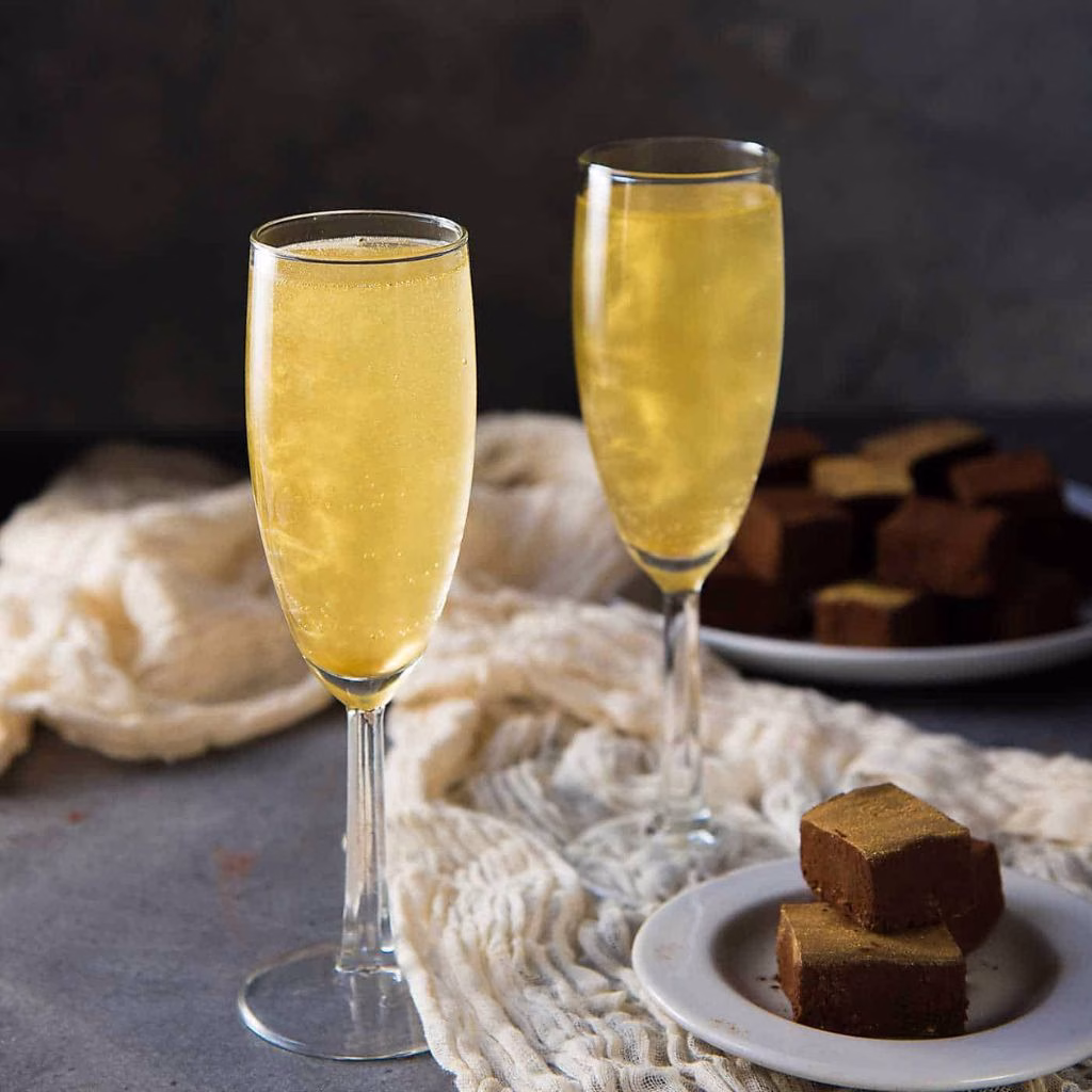Gold Shimmery Champagne Cocktail