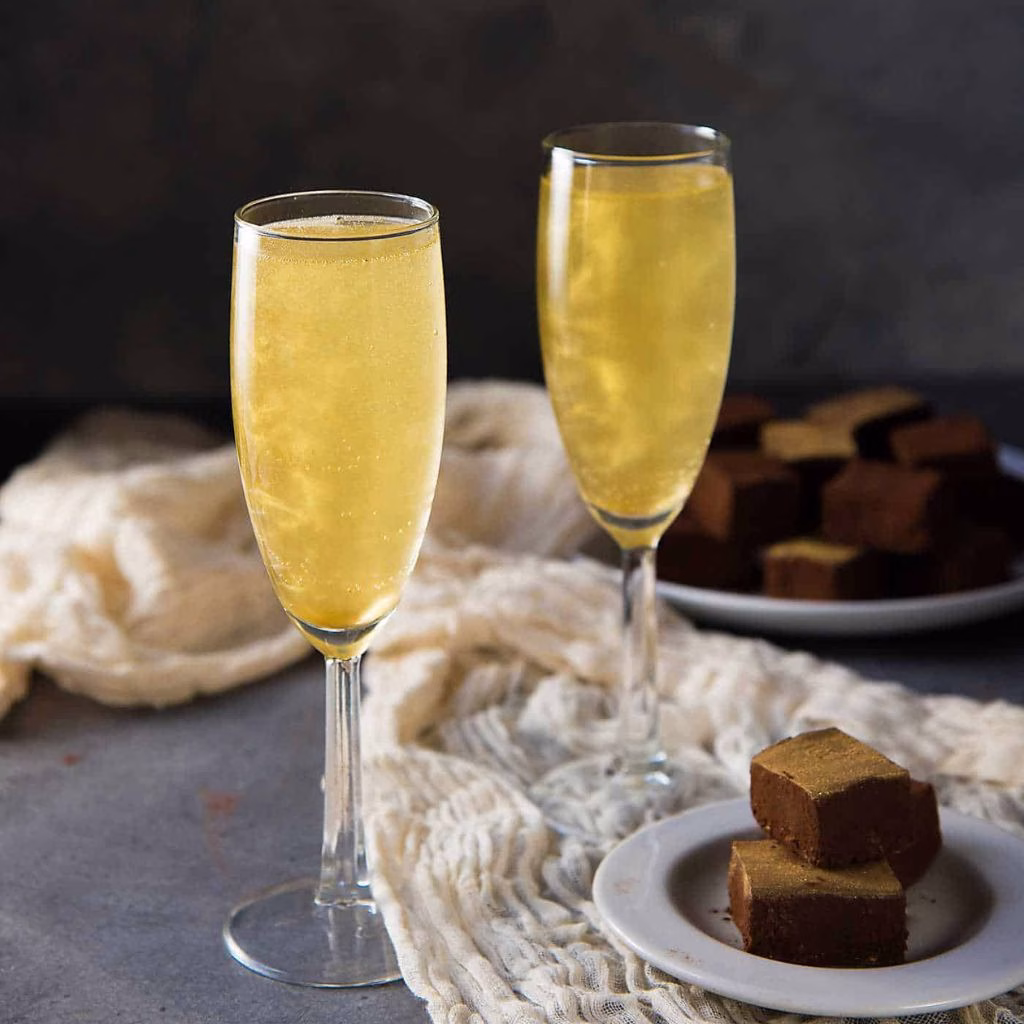 Gold Shimmery Champagne Cocktail