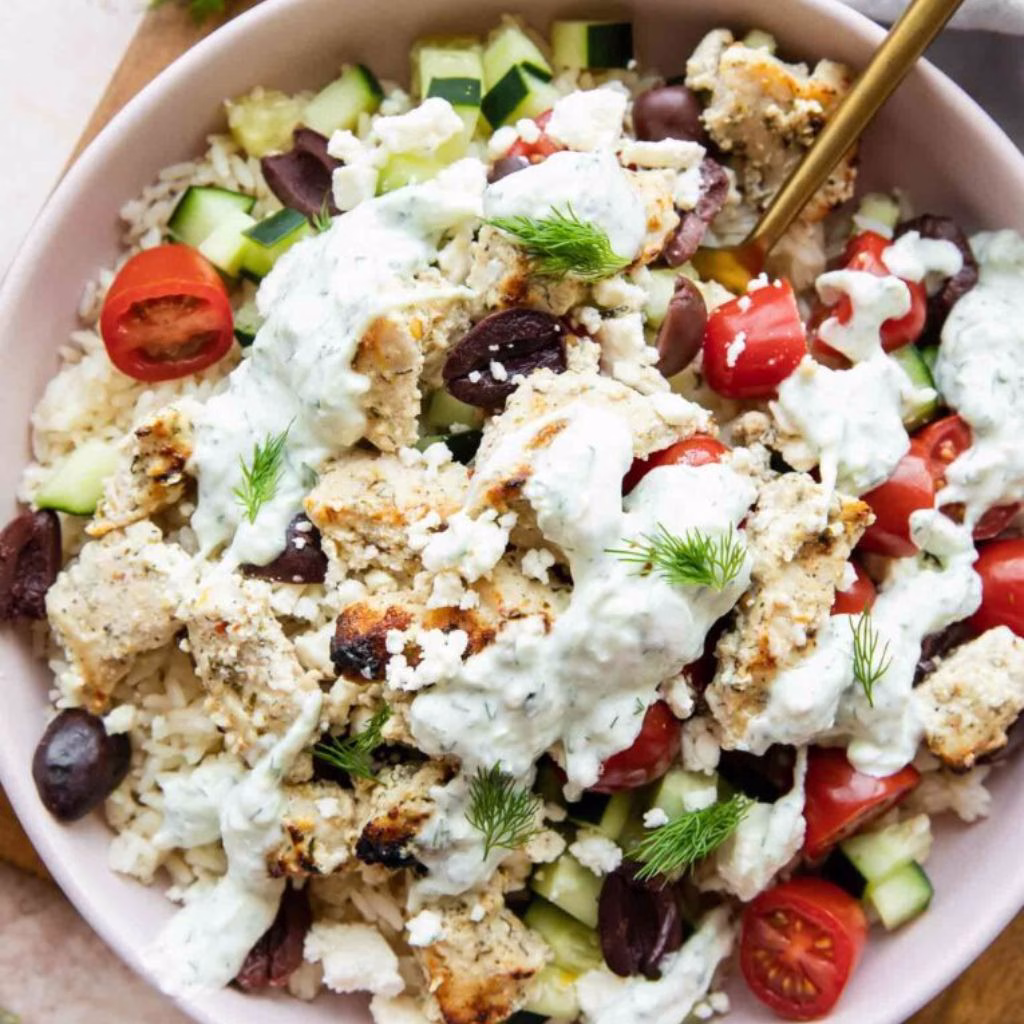 Greek Lemon Chicken Rice Bowl