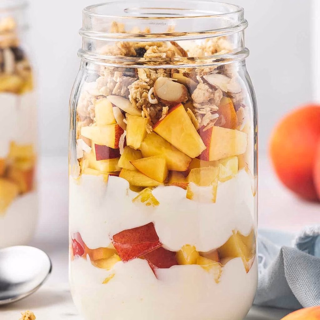 Greek Yogurt Parfait with Fresh Peaches — Summer in Every Single Bite