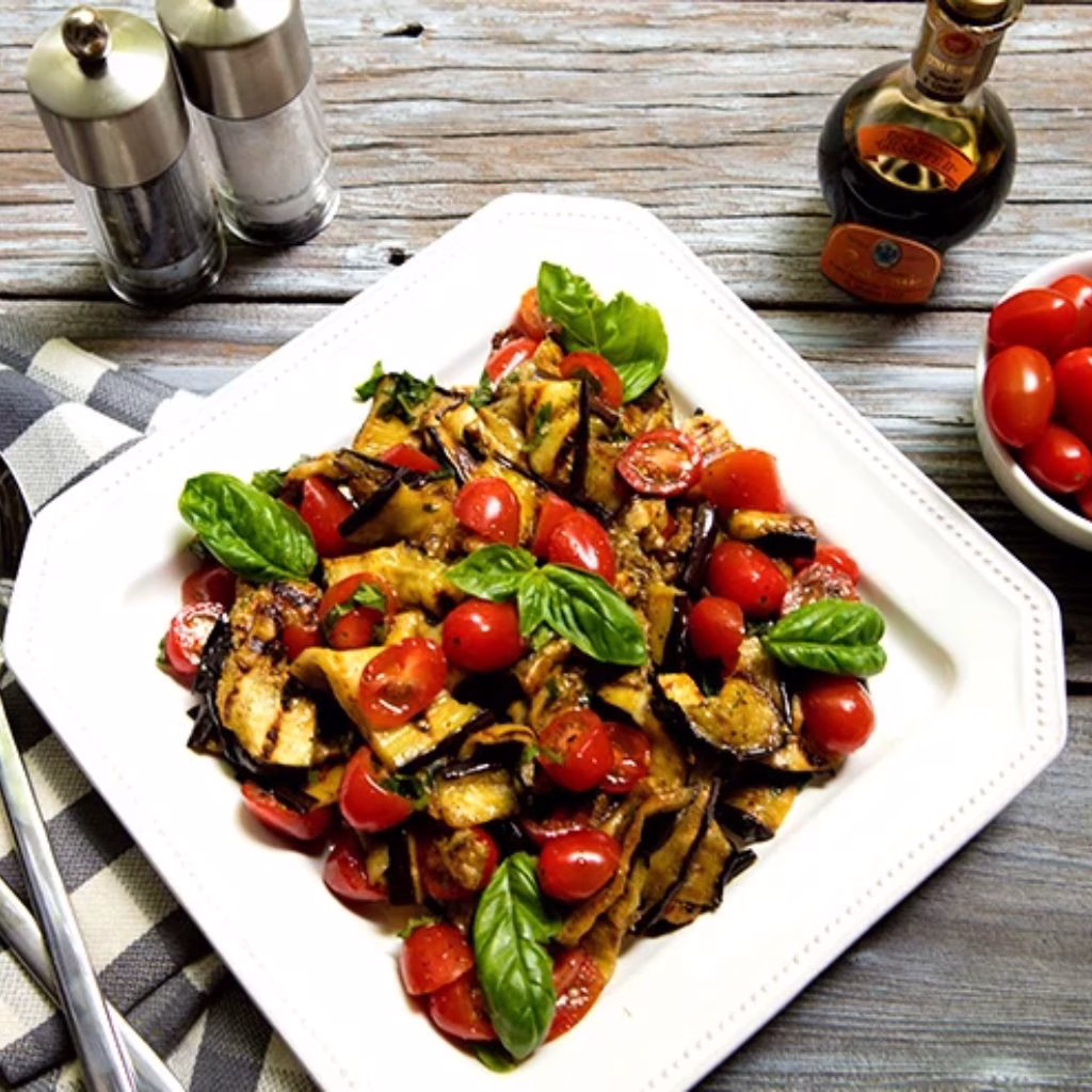 Grilled Eggplant and Tomato Salad