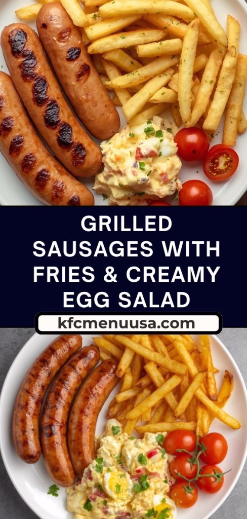 Grilled Sausages with Fries & Creamy Egg Salad Recipe
