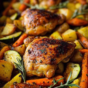Herb-Glazed Roasted Chicken & Veggie Plate