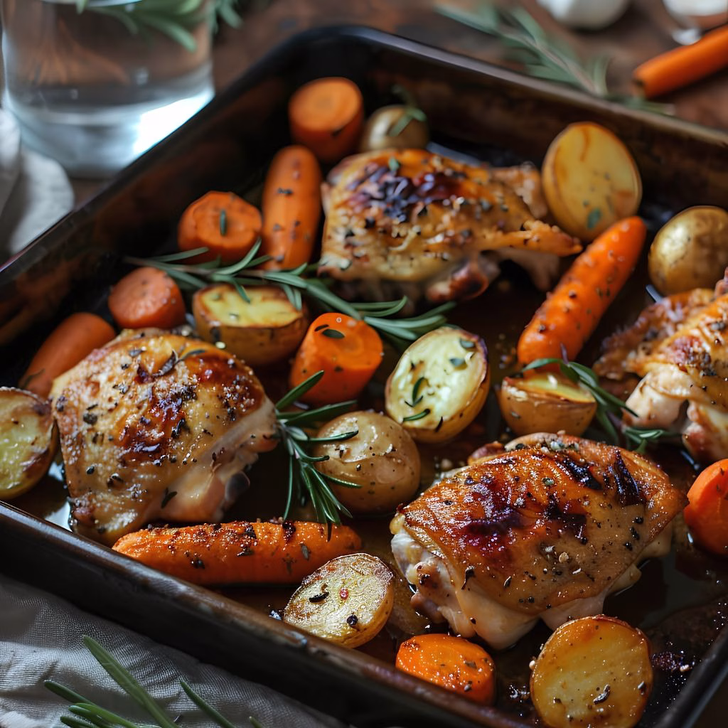 Herb-Glazed Roasted Chicken & Veggie Plate