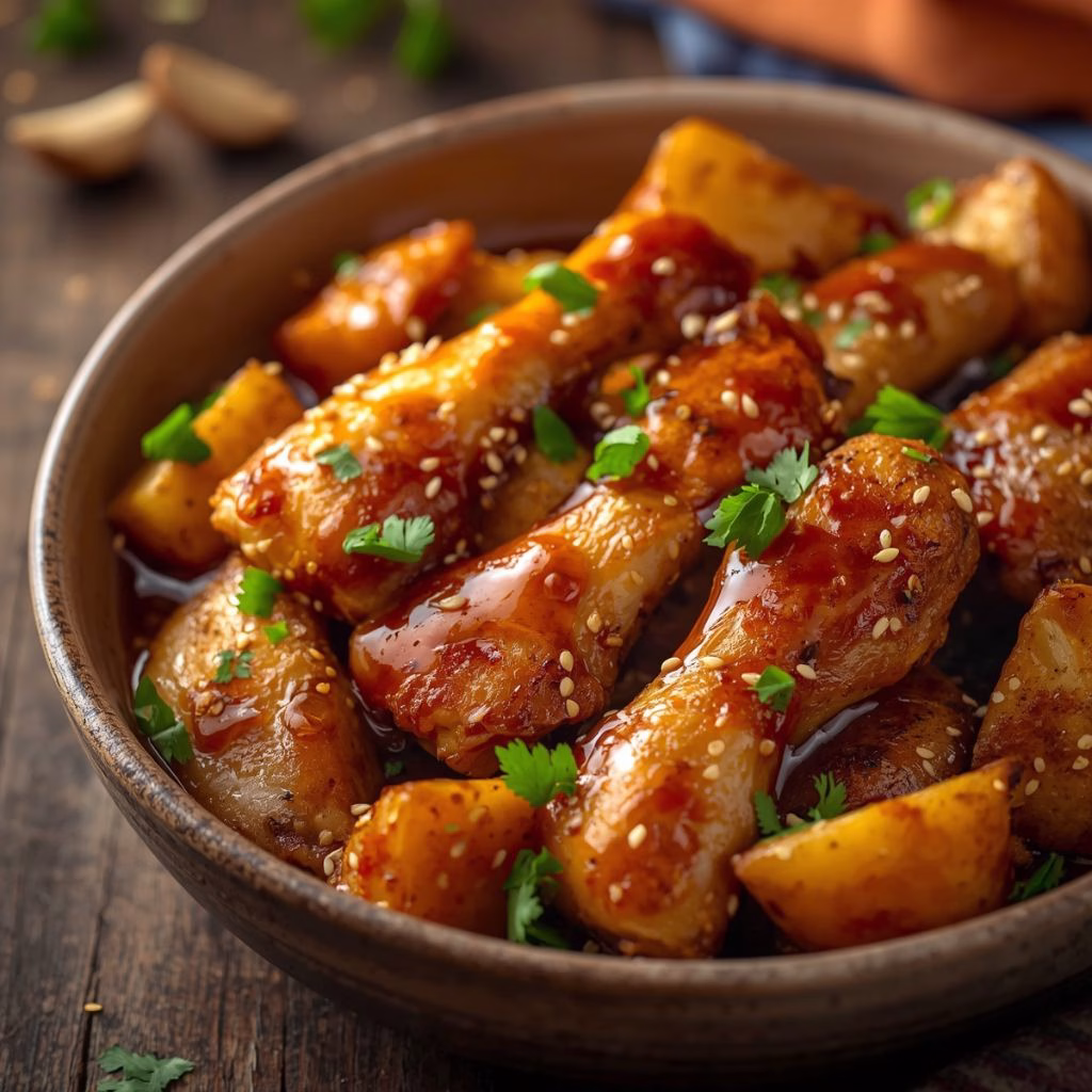 Honey Garlic Chicken & Roasted Potatoes Bowl Recipe