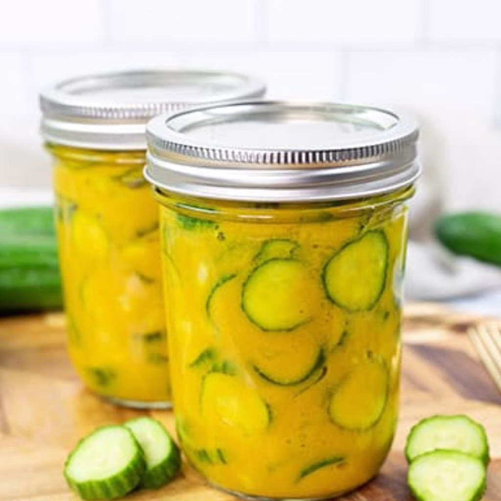 Honey Mustard Refrigerator Pickles