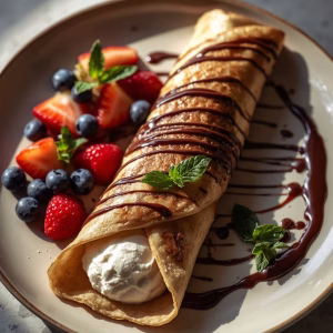 Ice Cream Stuffed Crepes Recipe