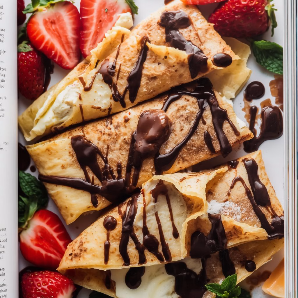 Ice Cream Stuffed Crepes Recipe