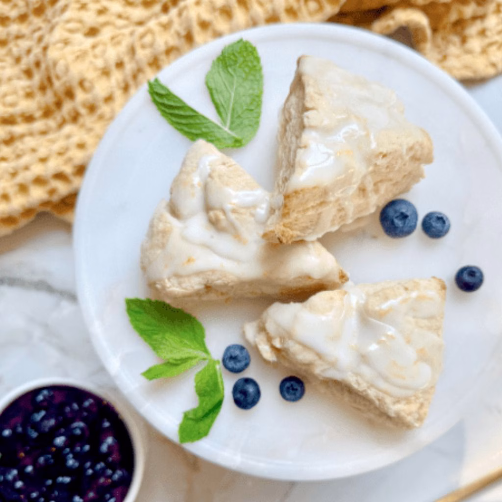 Lemon Cinnamon Scones with Vanilla Glaze