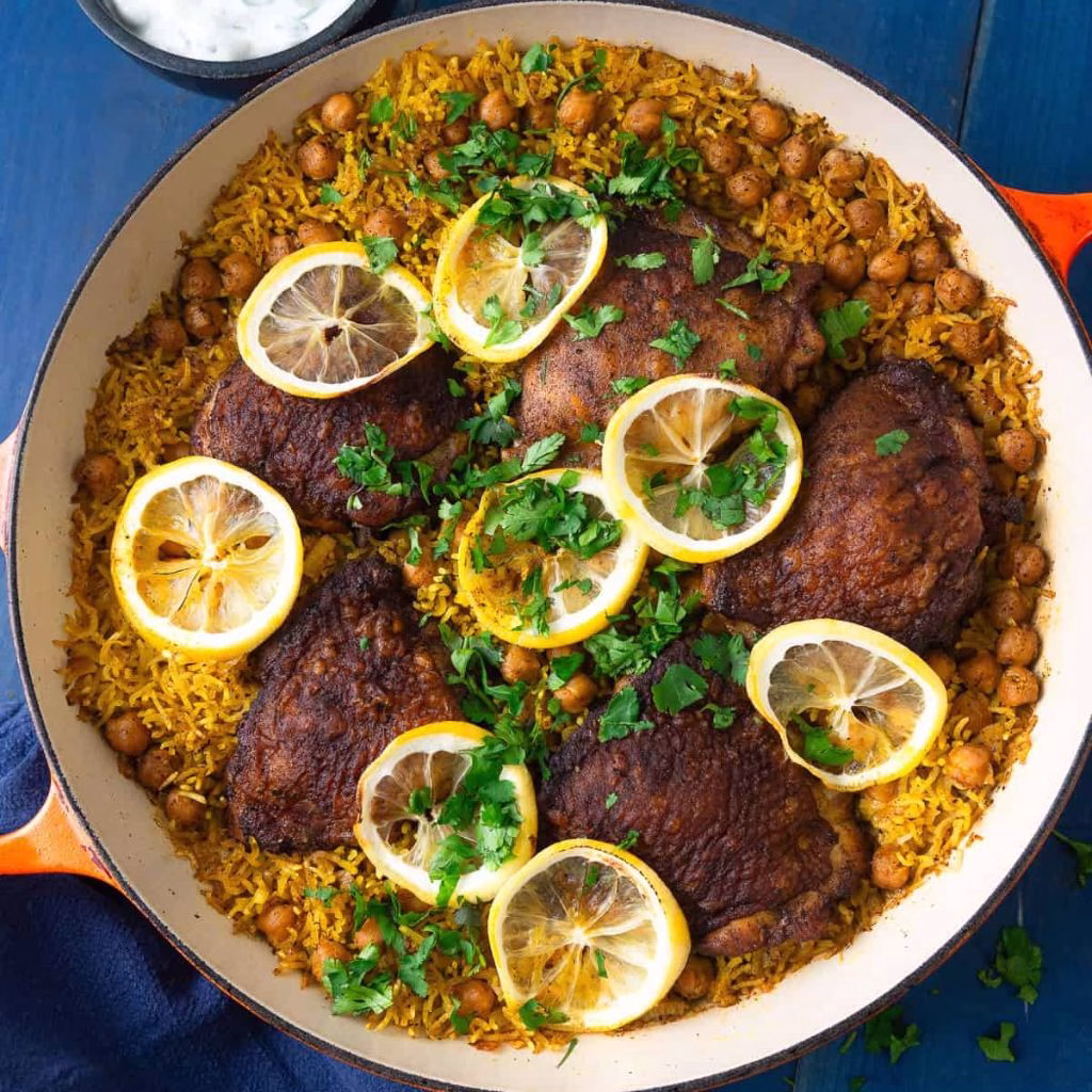 Lemon Herb Chicken with Chickpeas and Spinach