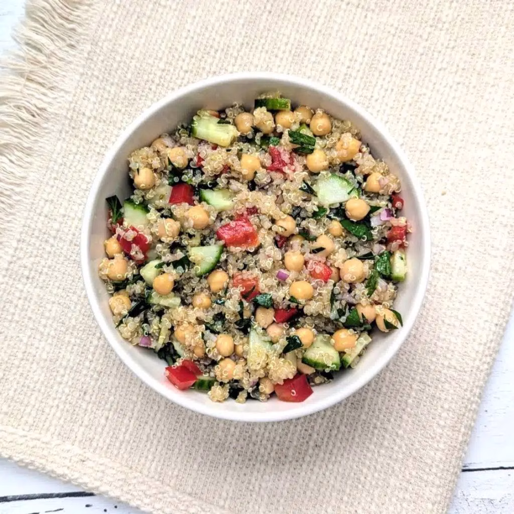 Lemon Herb Cucumber Chickpea Salad with Quinoa