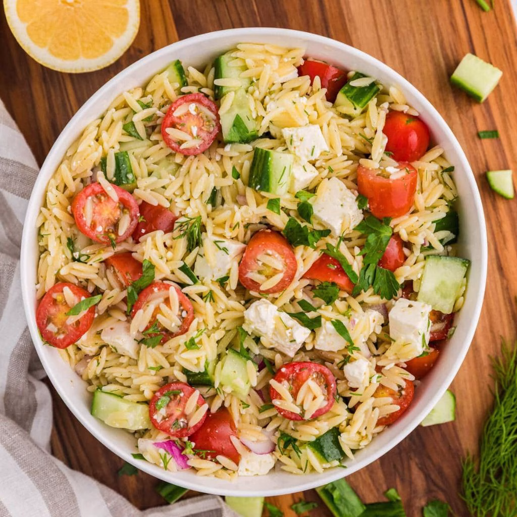 Lemon Herb Orzo Salad Cups