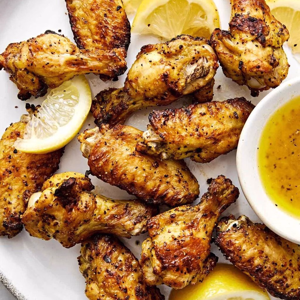Lemon Pepper Air-Fryer Wings with Extra Lemon Zest